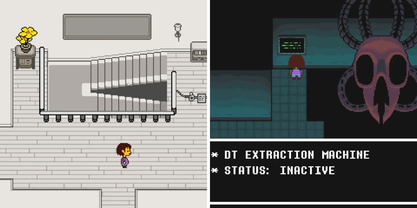 Undertale - Frisk in Asgore's home - Frisk in the true laboratory near the determination-extraction machine