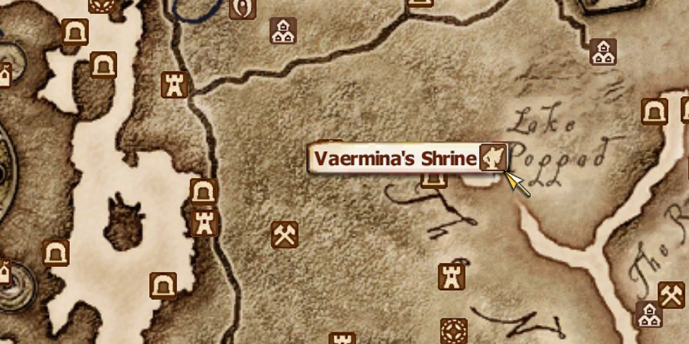 Vaermina's shrine on Oblivion's map