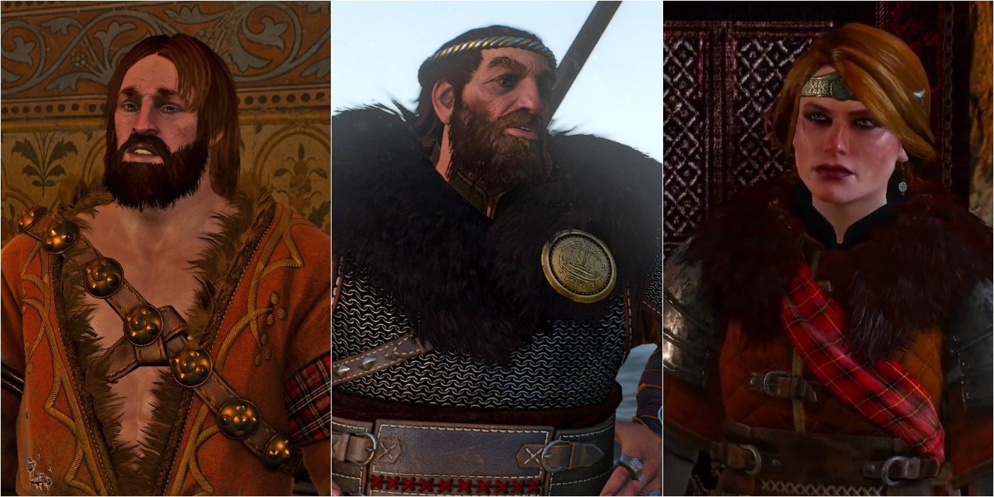 Witcher 3 Split Image Of Cerys, Hjalmar, and Crach