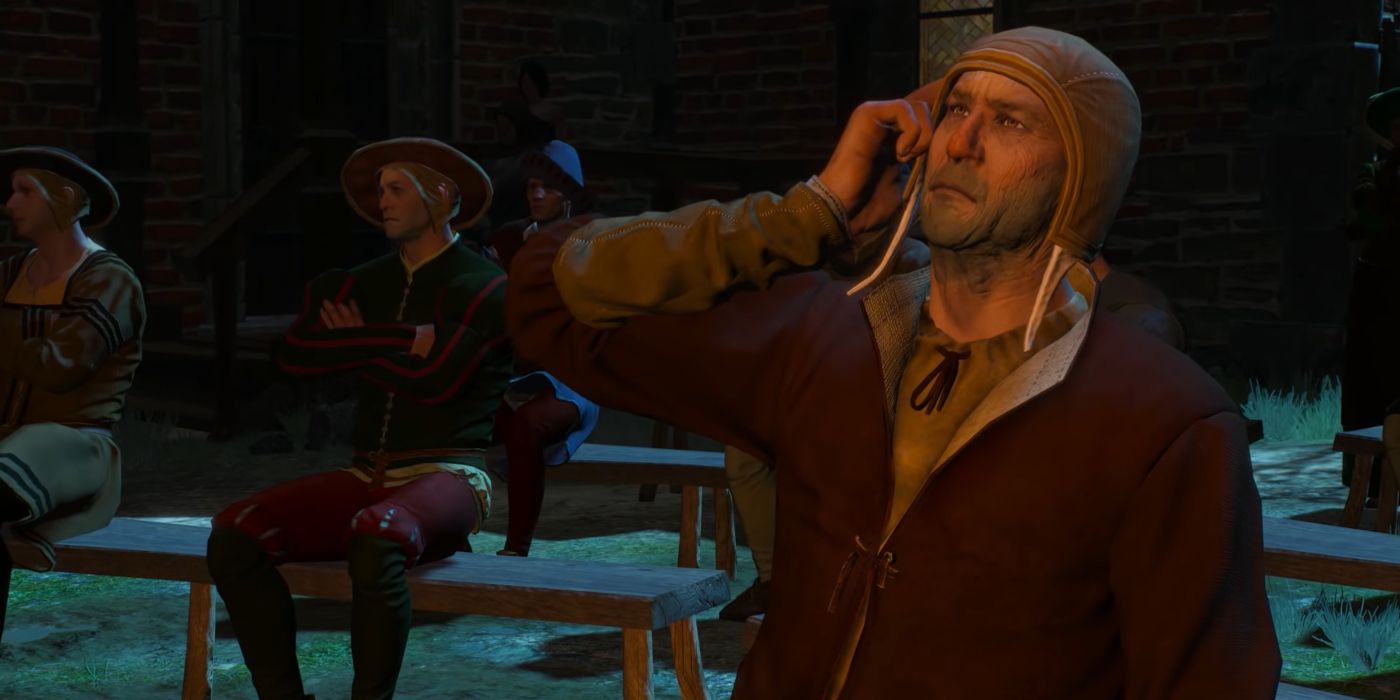 Witcher 3 Screenshot Of A Confused Audience At Play