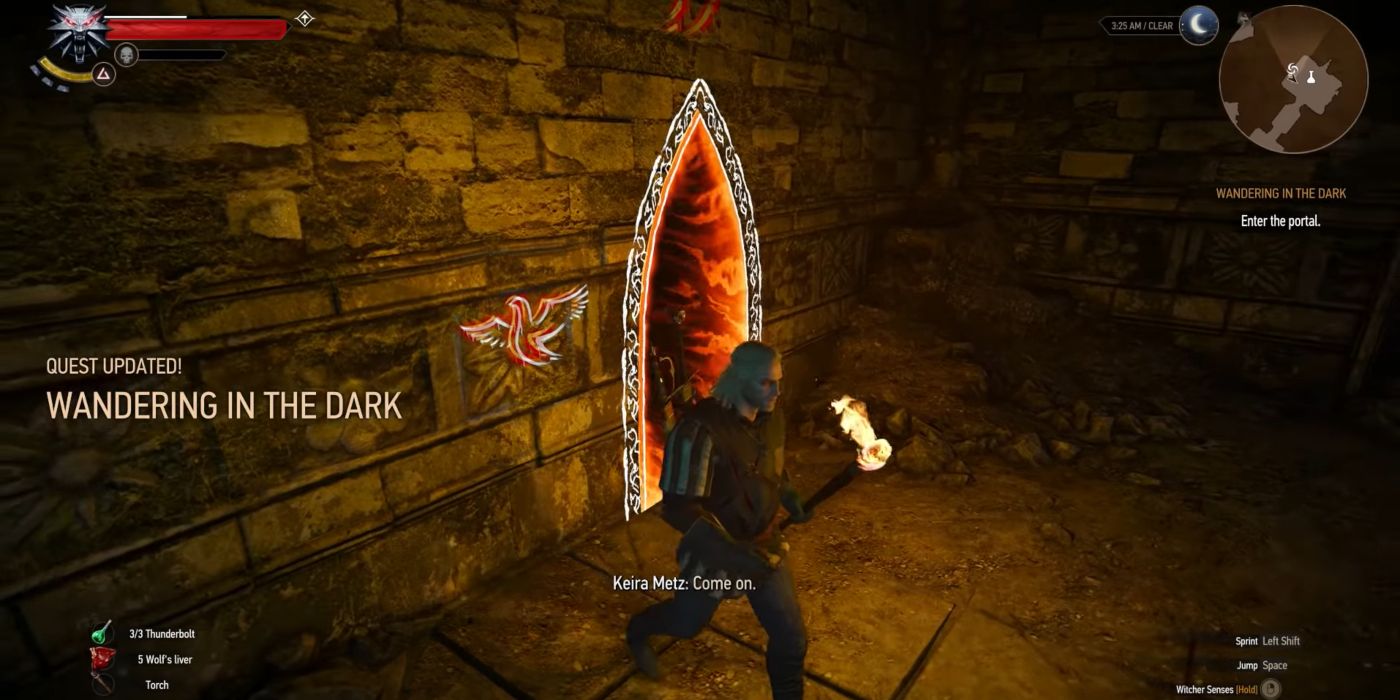 Witcher 3 Screenshot Of Swallow Next To Open Portal