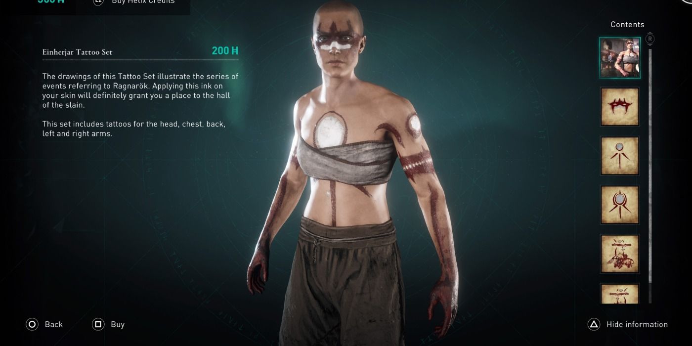 Einherjar tattoo set in Assassin's Creed Valhalla