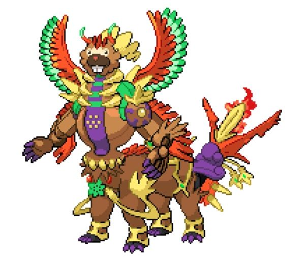 a fusion of bidoof and ho-oh