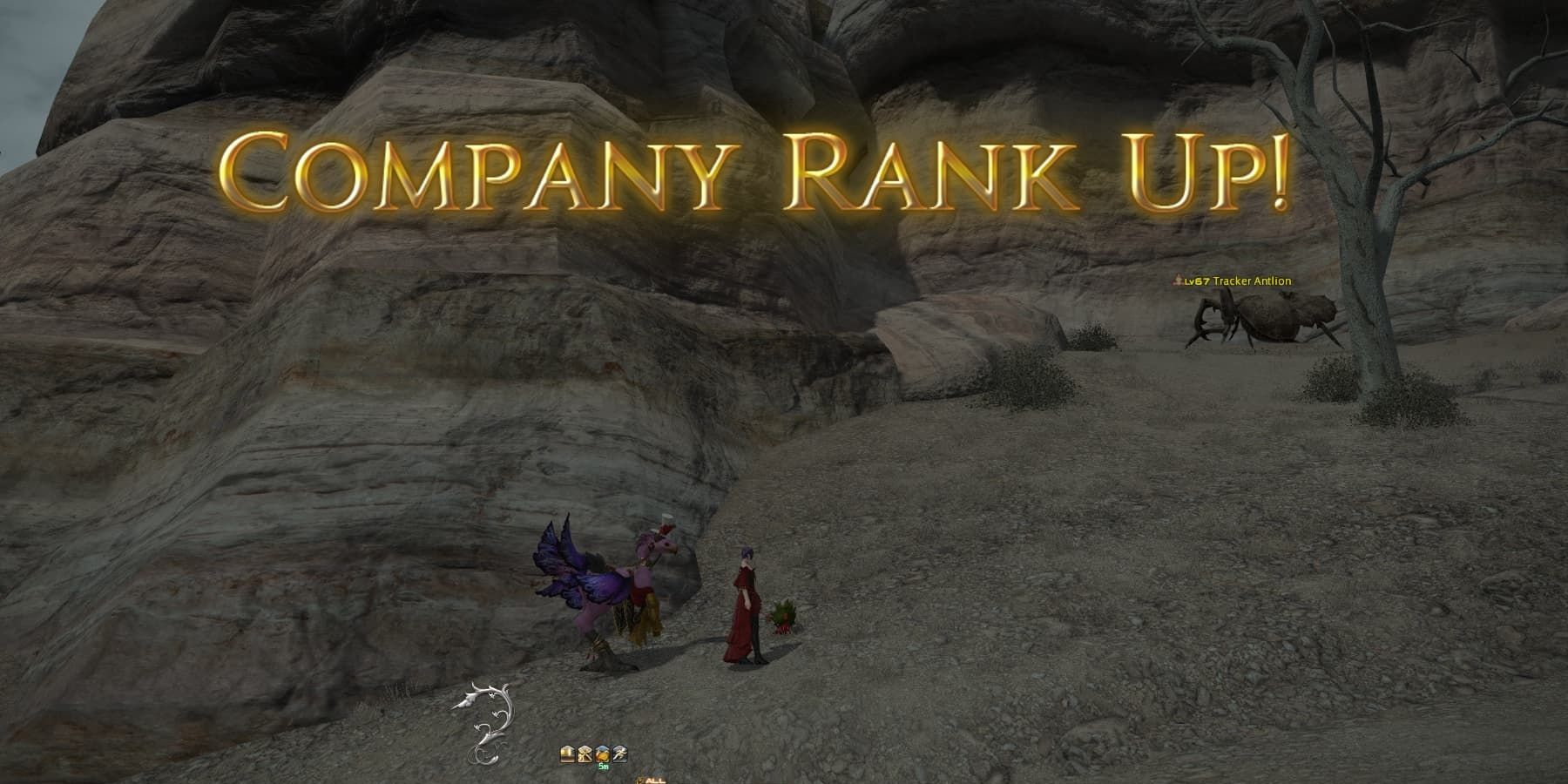 Free Company rank up notice.