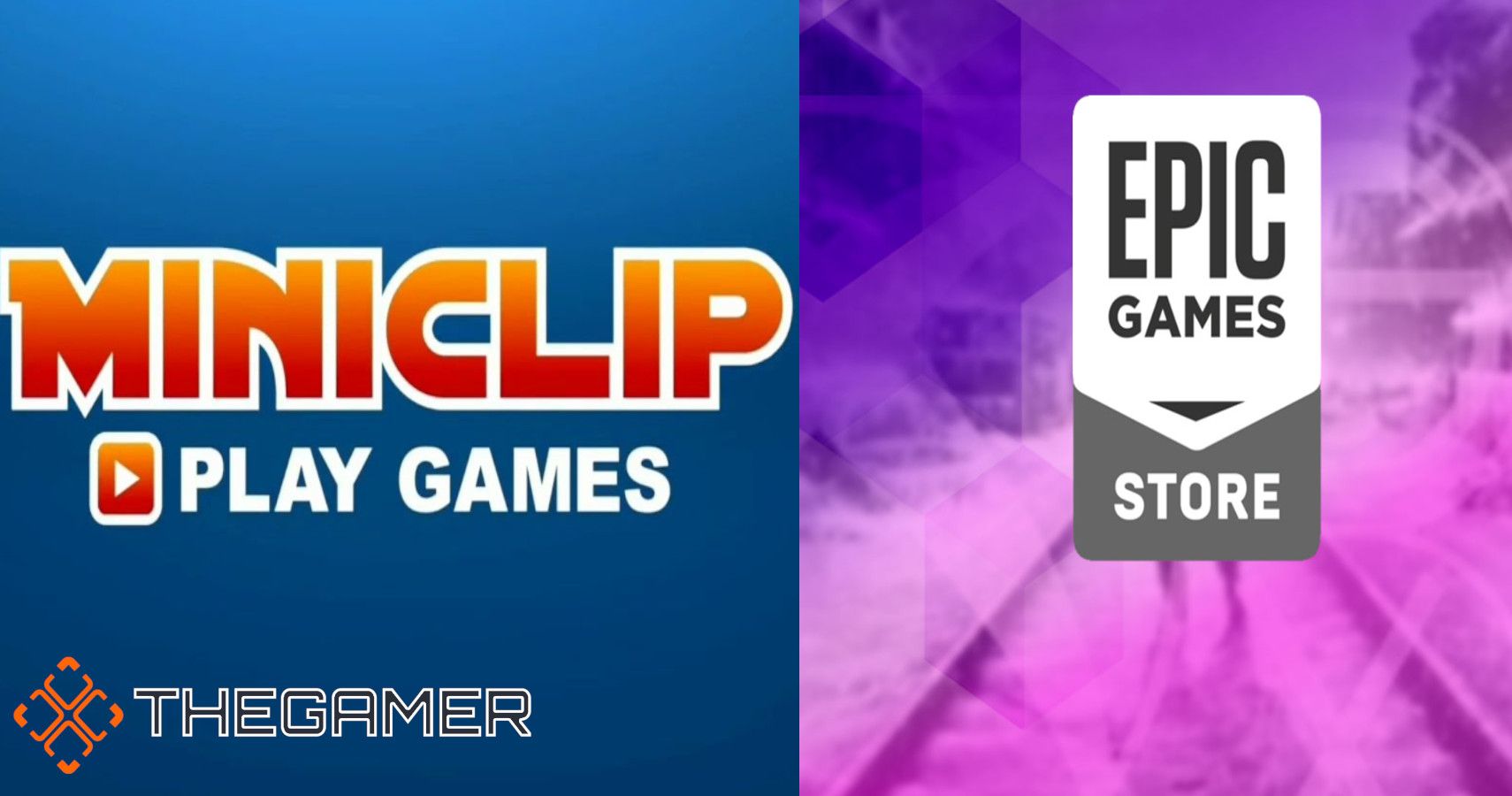 the miniclip and epic game store logos