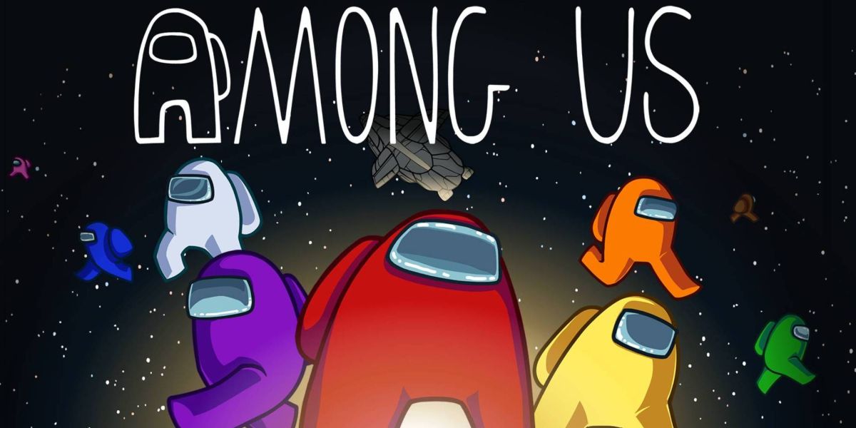 Among Us mascots in space
