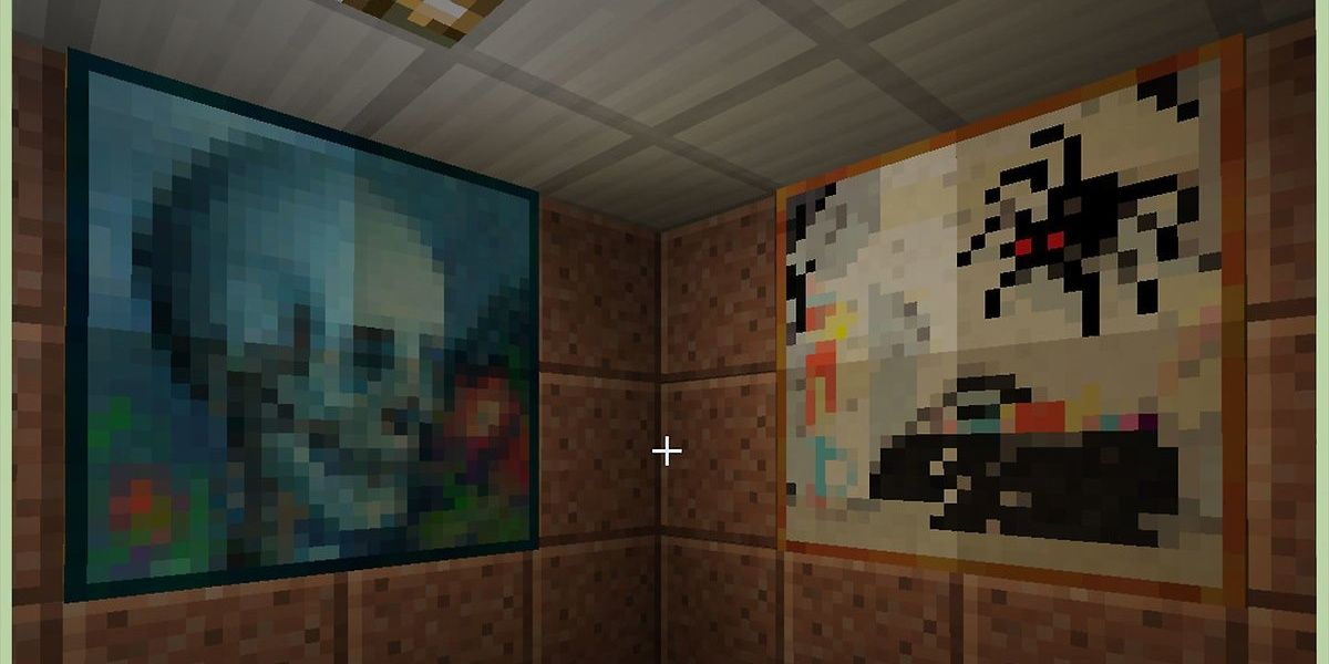 minecraft: skull and spider paintings