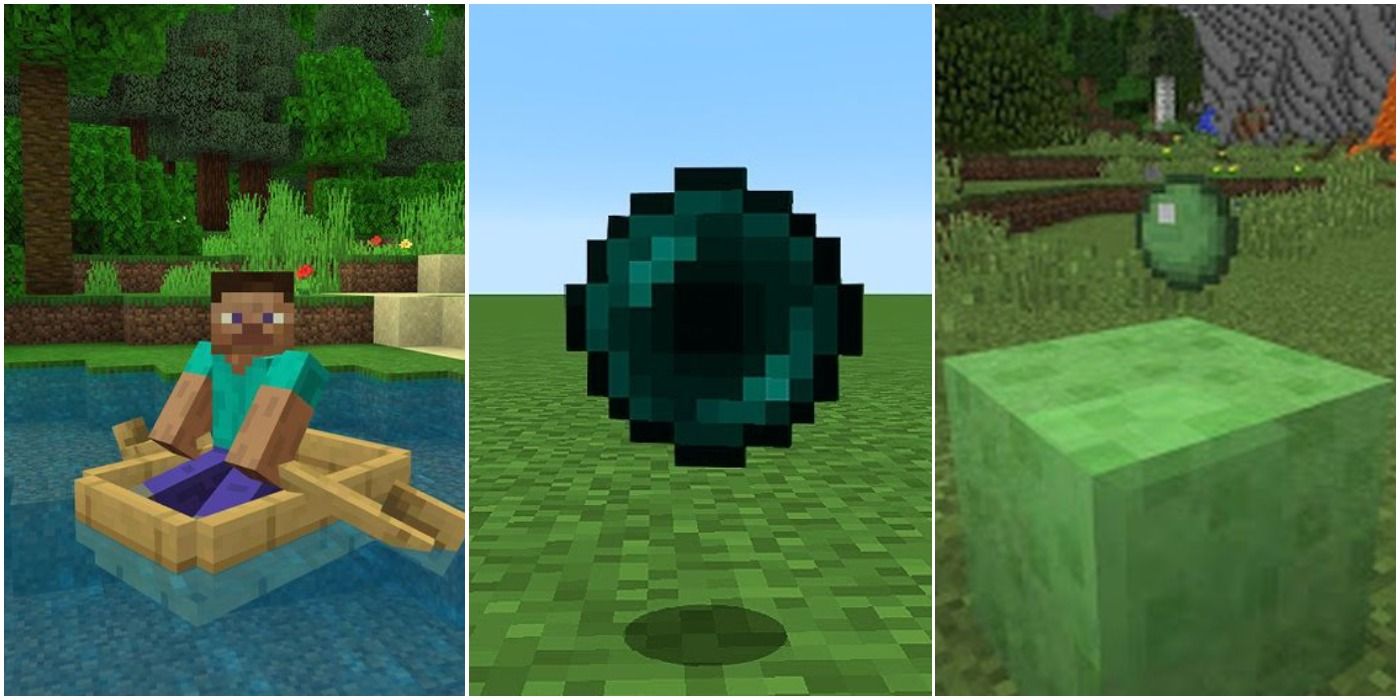 minecraft fall damage boat ender pearl slime