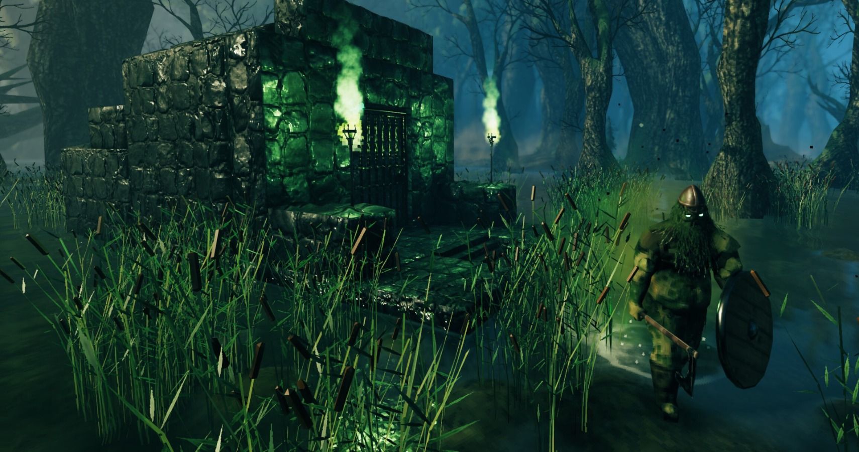 A dragur in Valheim's swamp biome