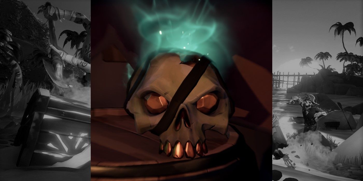 Skeleton Captain's Skull in the Sea of Thieves