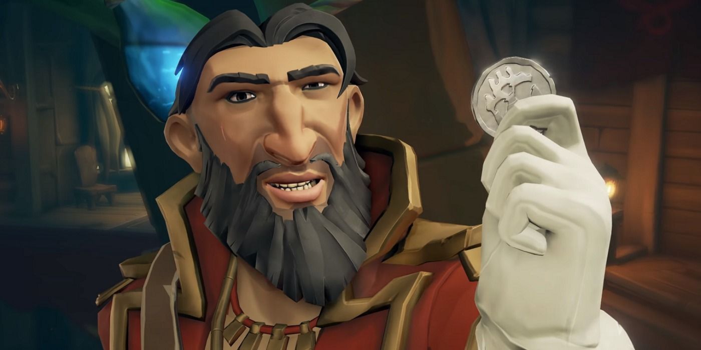 Pirate with a beard in Sea of Thieves