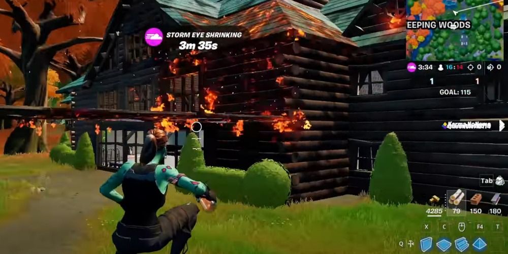 setting fire to structures fortnite