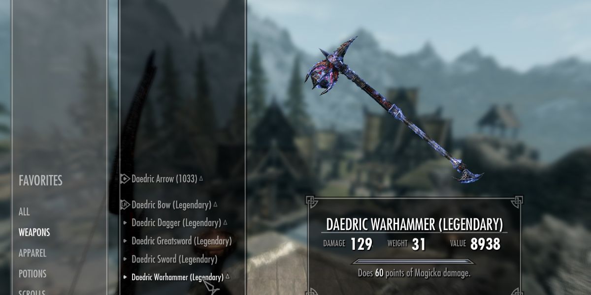 daedric warhammer in skyrim
