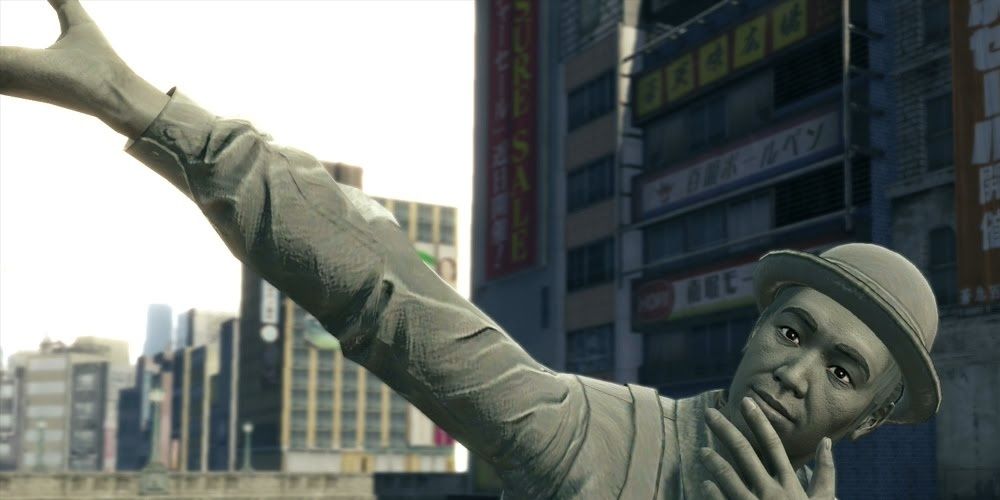 yakuza 0 statue street performer