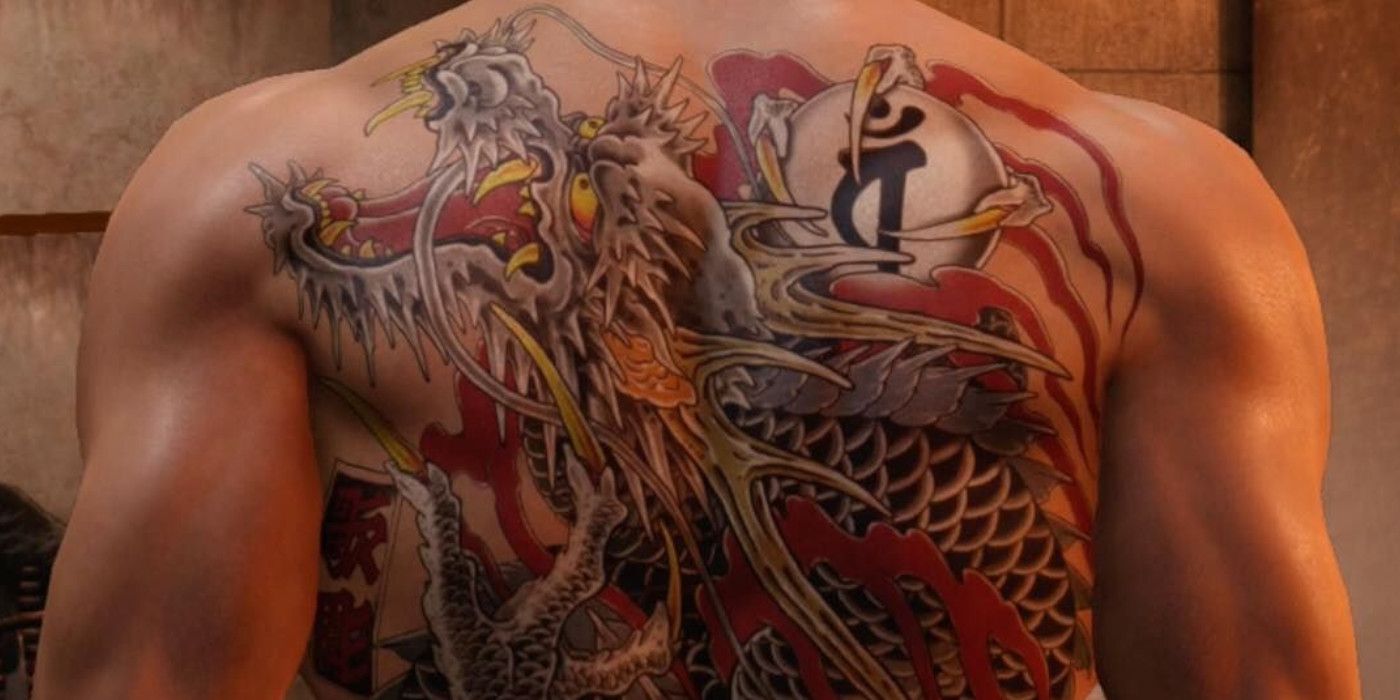 a rising dragon back tattoo