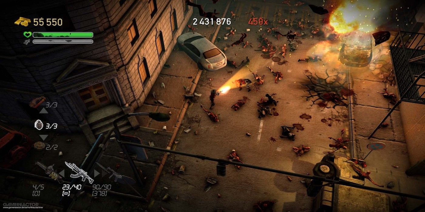 Fighting through zombies in Dead Nation