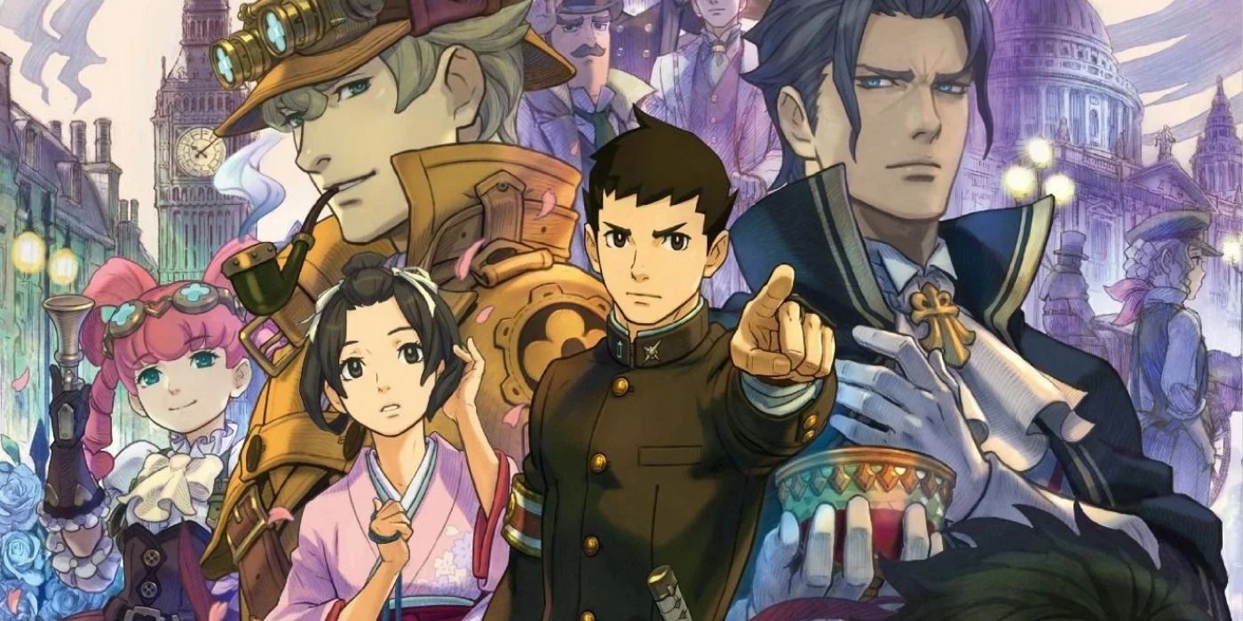 Ryunosuke Naruhodo, Susato Mikotoba and the cast of The Great Ace Attorney Chronicles.