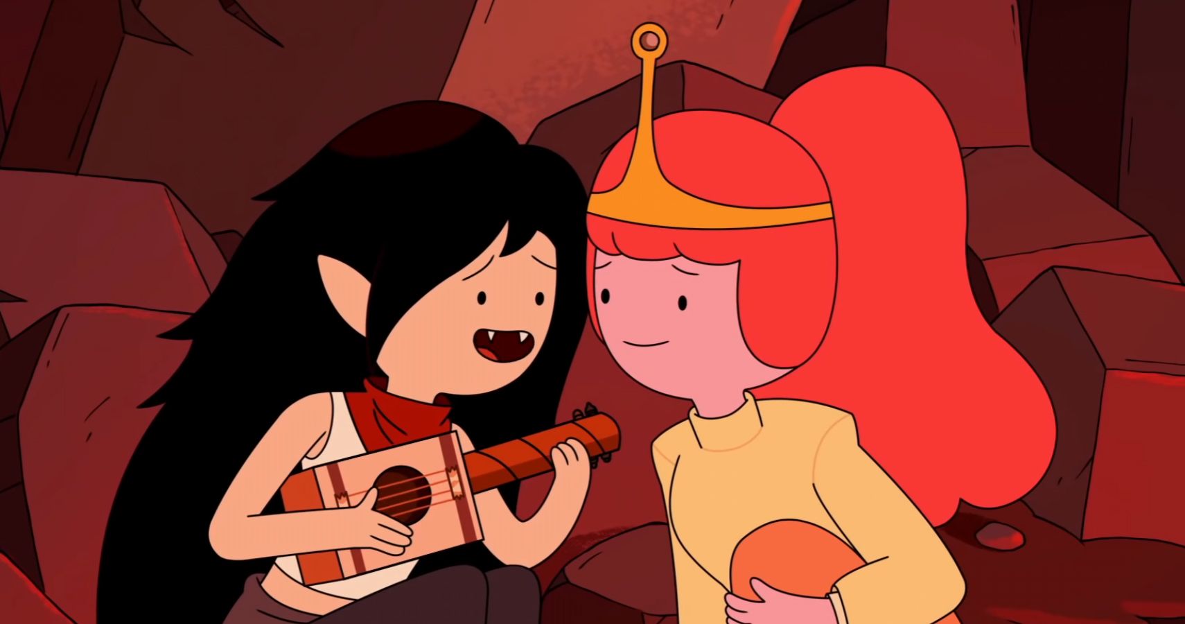 Marceline singing to Princess Bubblegum in Adventure Time
