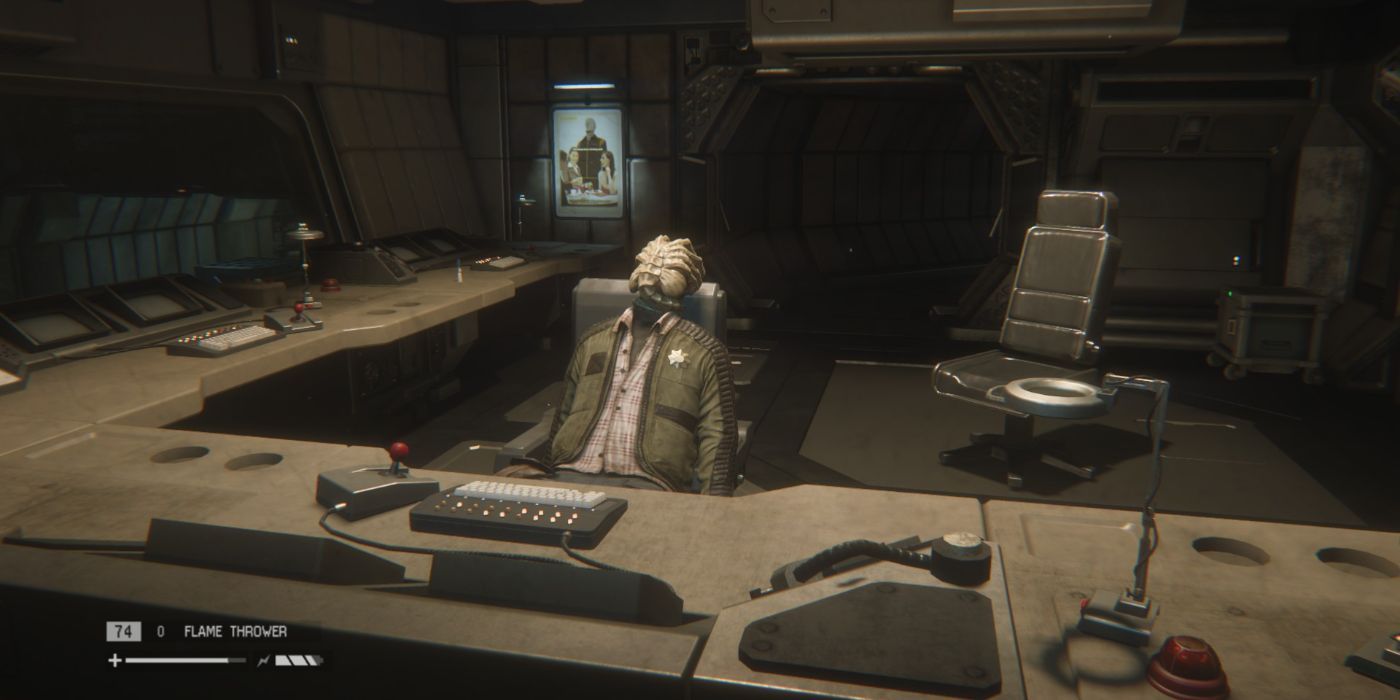 Alien Isolation Facehugger attached to an NPCs face