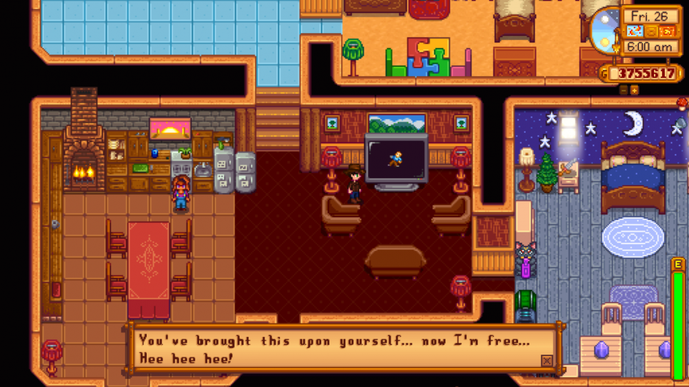 the creepy doll message that you get in stardew valley after dismissing kids