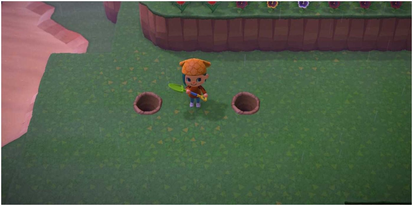 Animal Crossing New Horizons Digging Holes For Trees