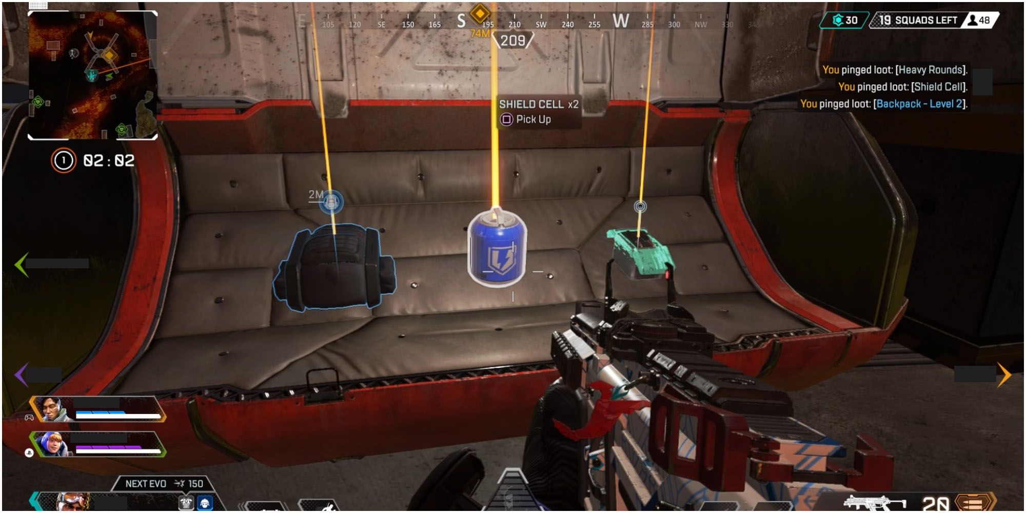 Apex Legends Open Loot Bin Pinged Loot Shield Cell And Backpack