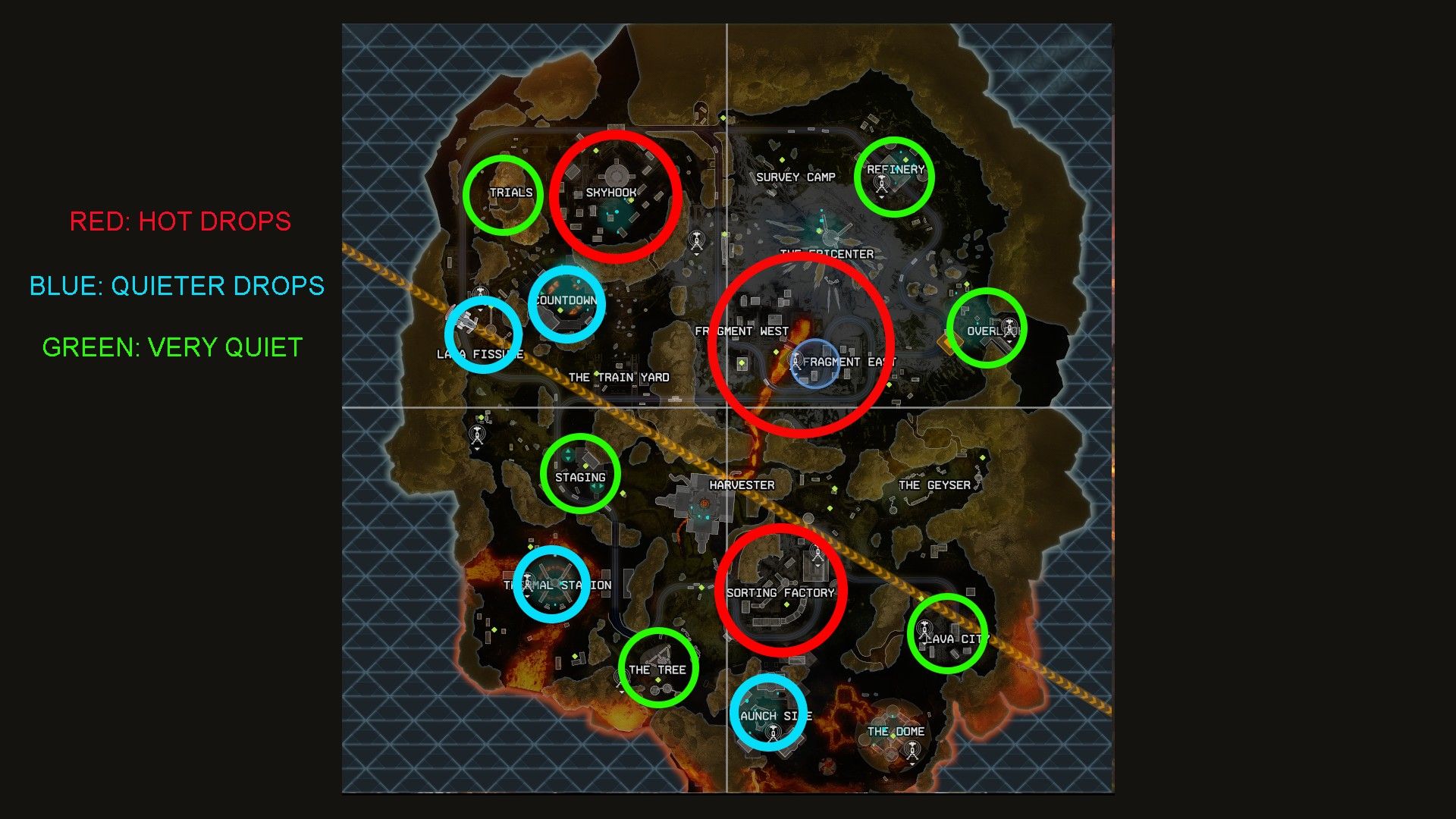 apex legends map with drop spots highlighted