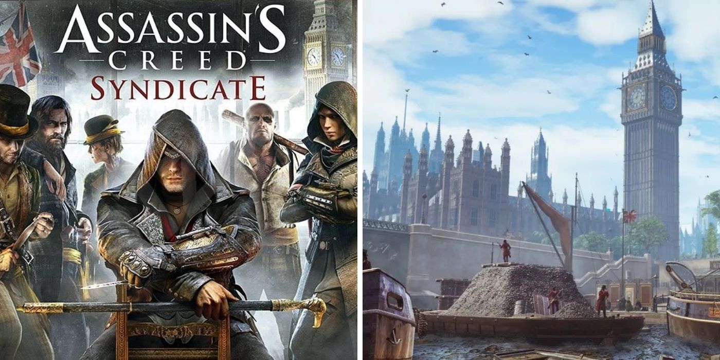 Assasin's Creed Syndicate Cover and London with Big Ben and the river Thames