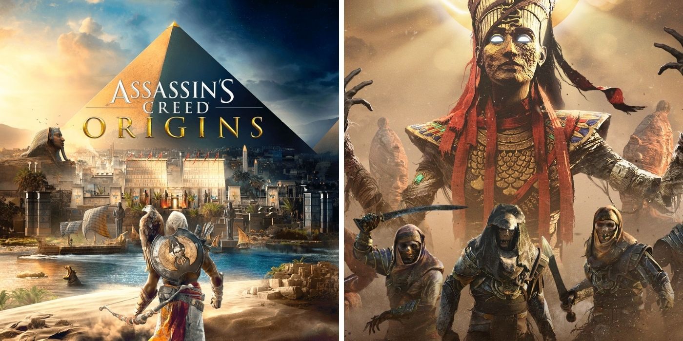 Assassin's Creed Origins Cover Art and The Curse Of The Pharaohs DLC
