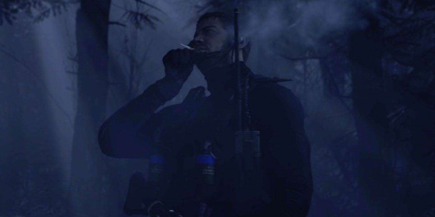 Chris Smoking Resident Evil Village