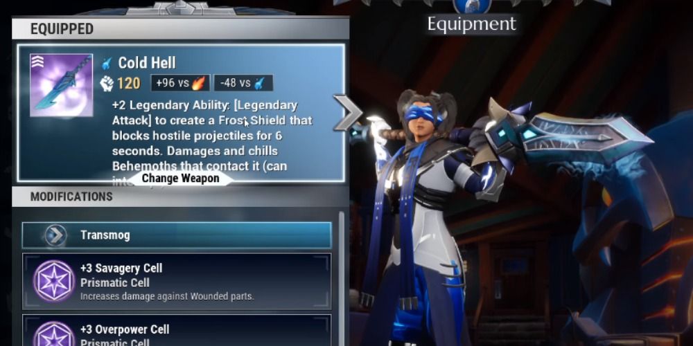 Dauntless Cold Hell War Pike Equipment Build On Inventory Screen