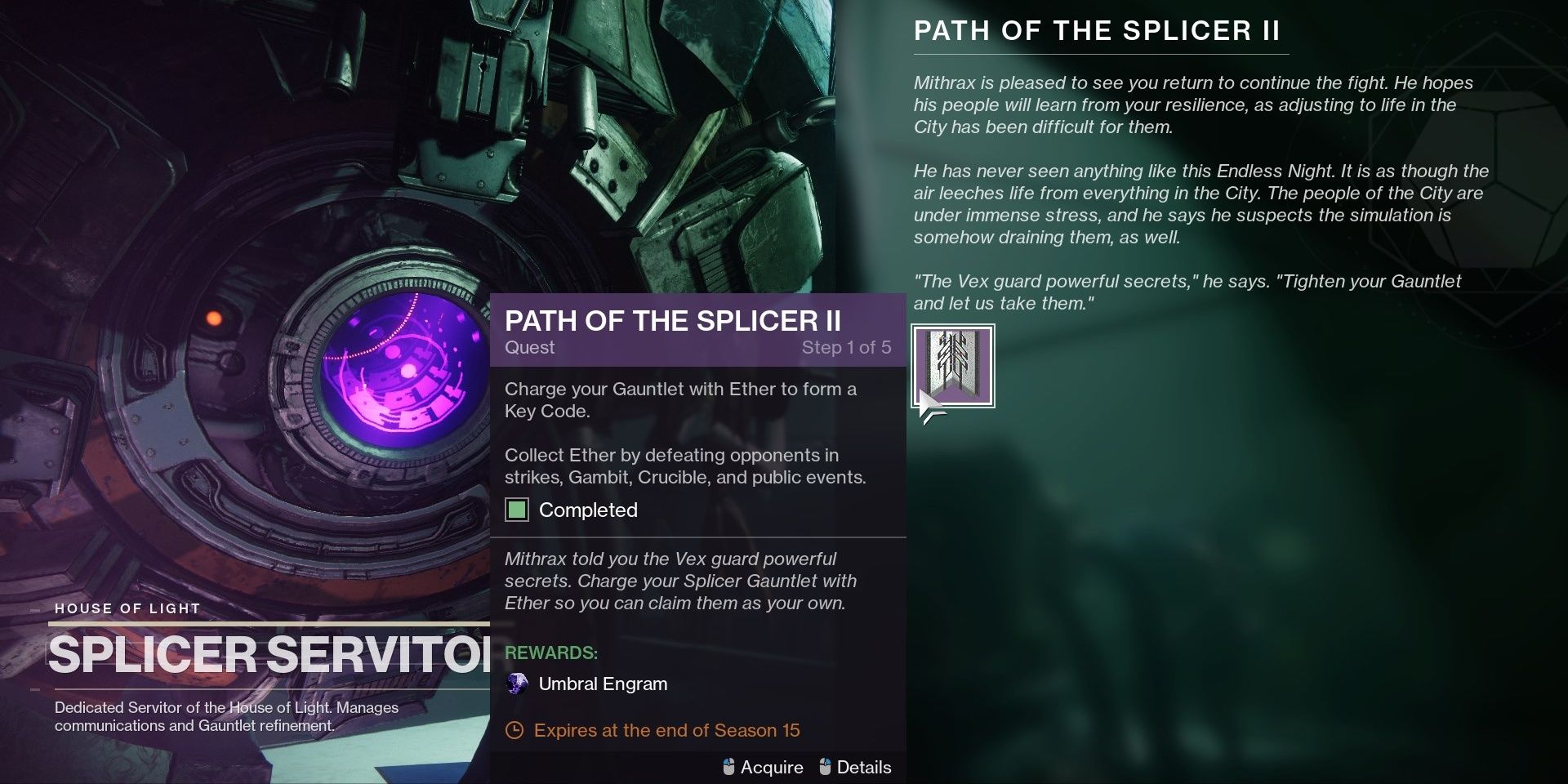 Destiny 2 Path of the Splicer II Quest