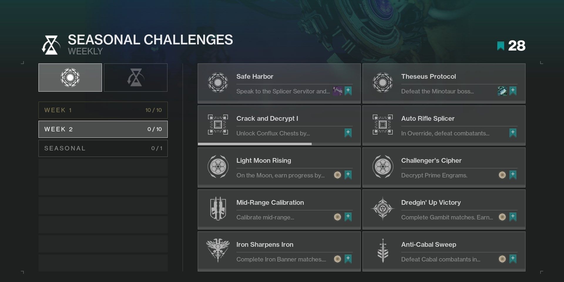 Destiny 2 Splicer Week 2 Challenges