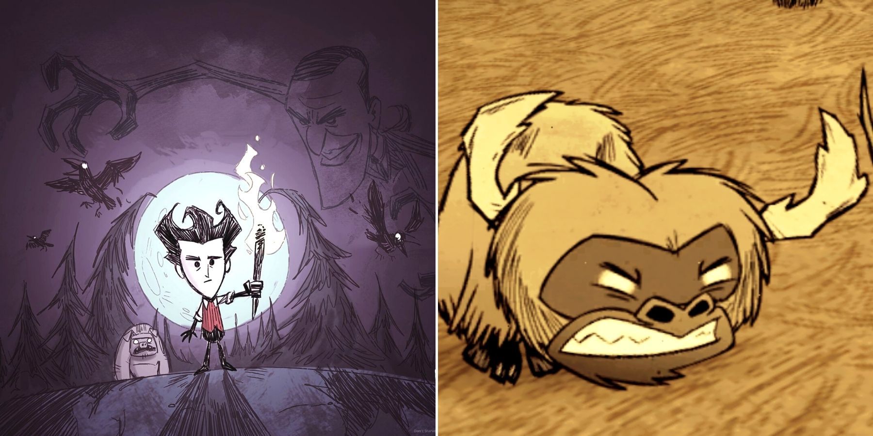 Don't Starve: Wilson in the moonlight - An angry Beefalo