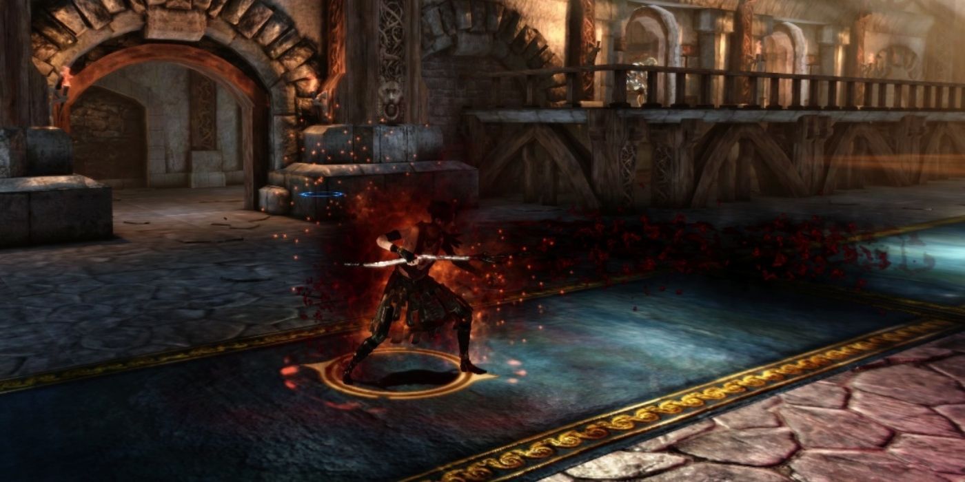 Dragon Age Origins Gameplay Screenshot Morrigan Casting Blood Magic
