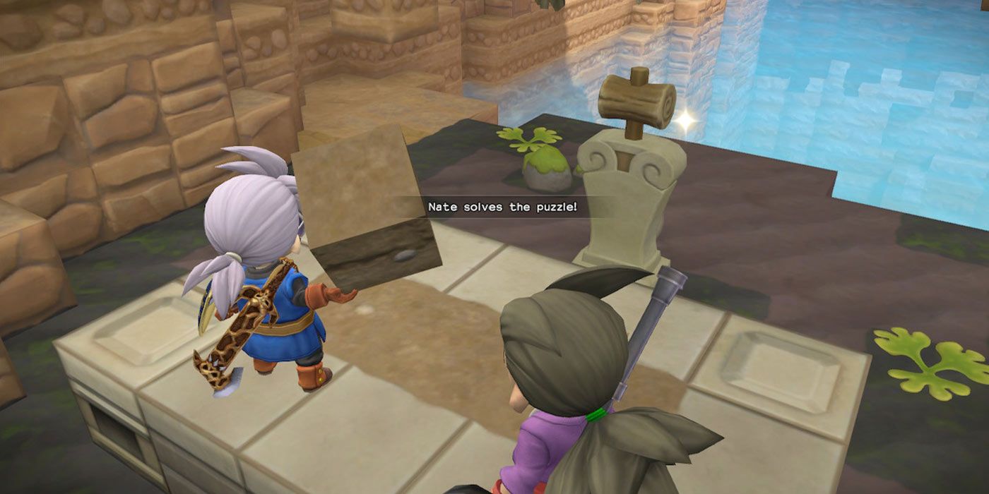 Dragon Quest Builders 2 Puzzle Solved Text Over A Finished Puzzle