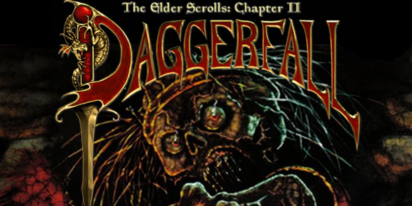 Elder Scrolls 2 Art, showing the logo above an skeleton head