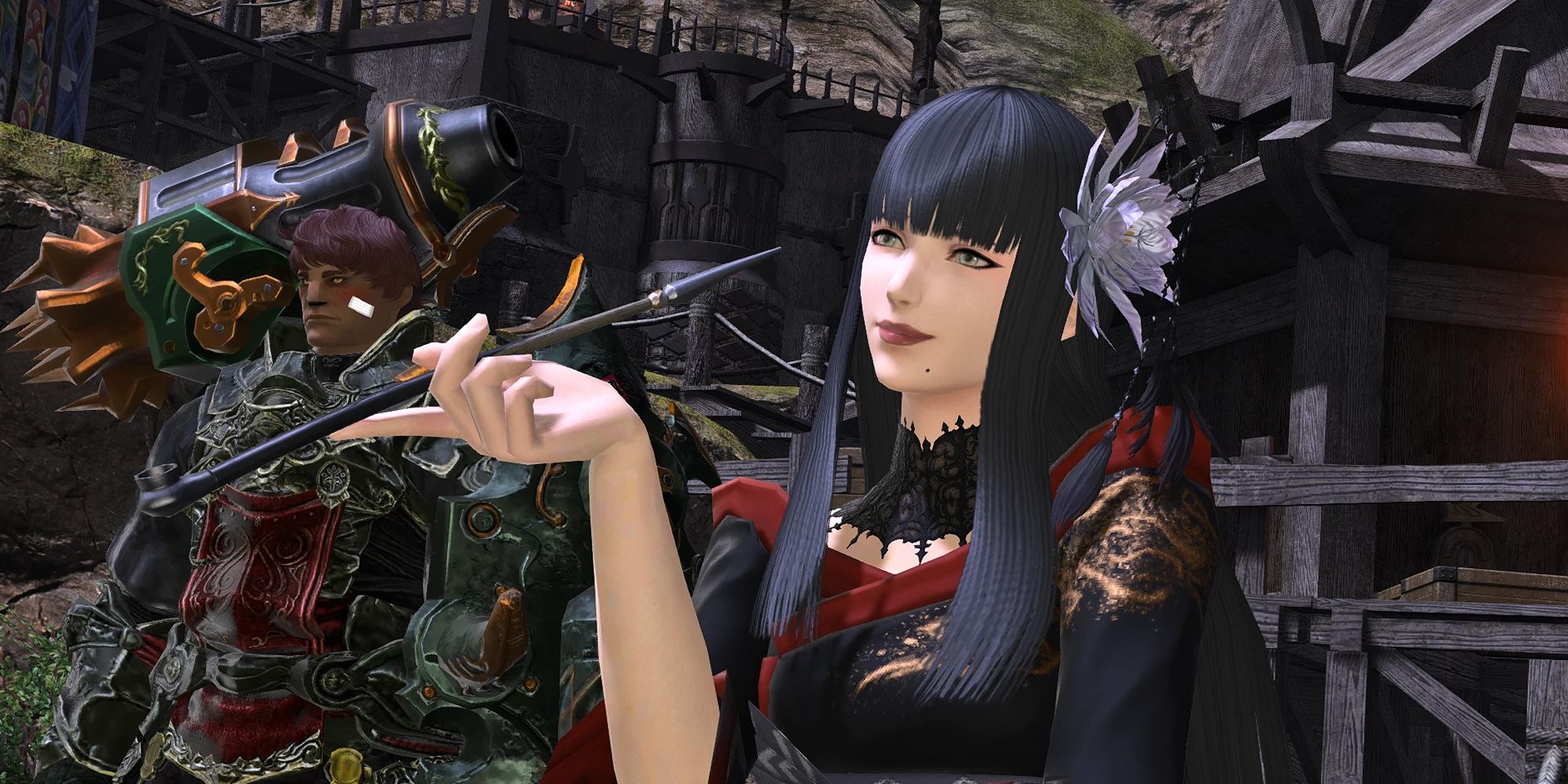 Yotsuyu from Final Fantasy 14 posing in a cutscene