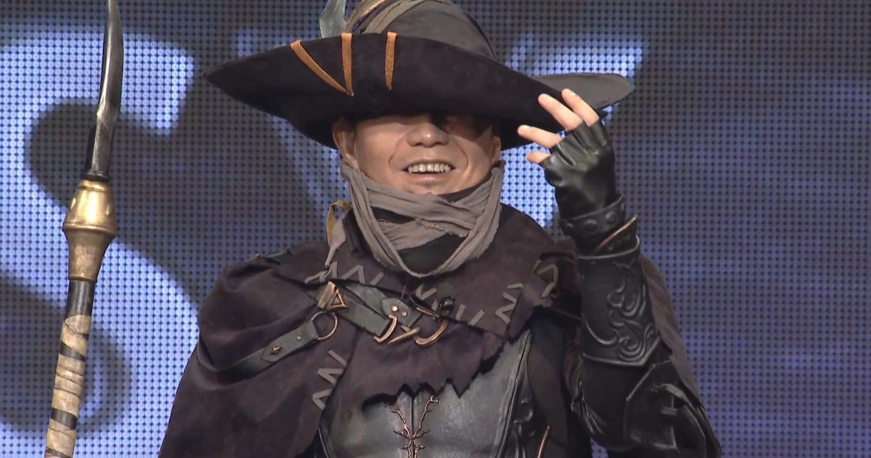 Final Fantasy 14 director and producer Naoki Yoshida cosplays the new Endwalker job, Reaper