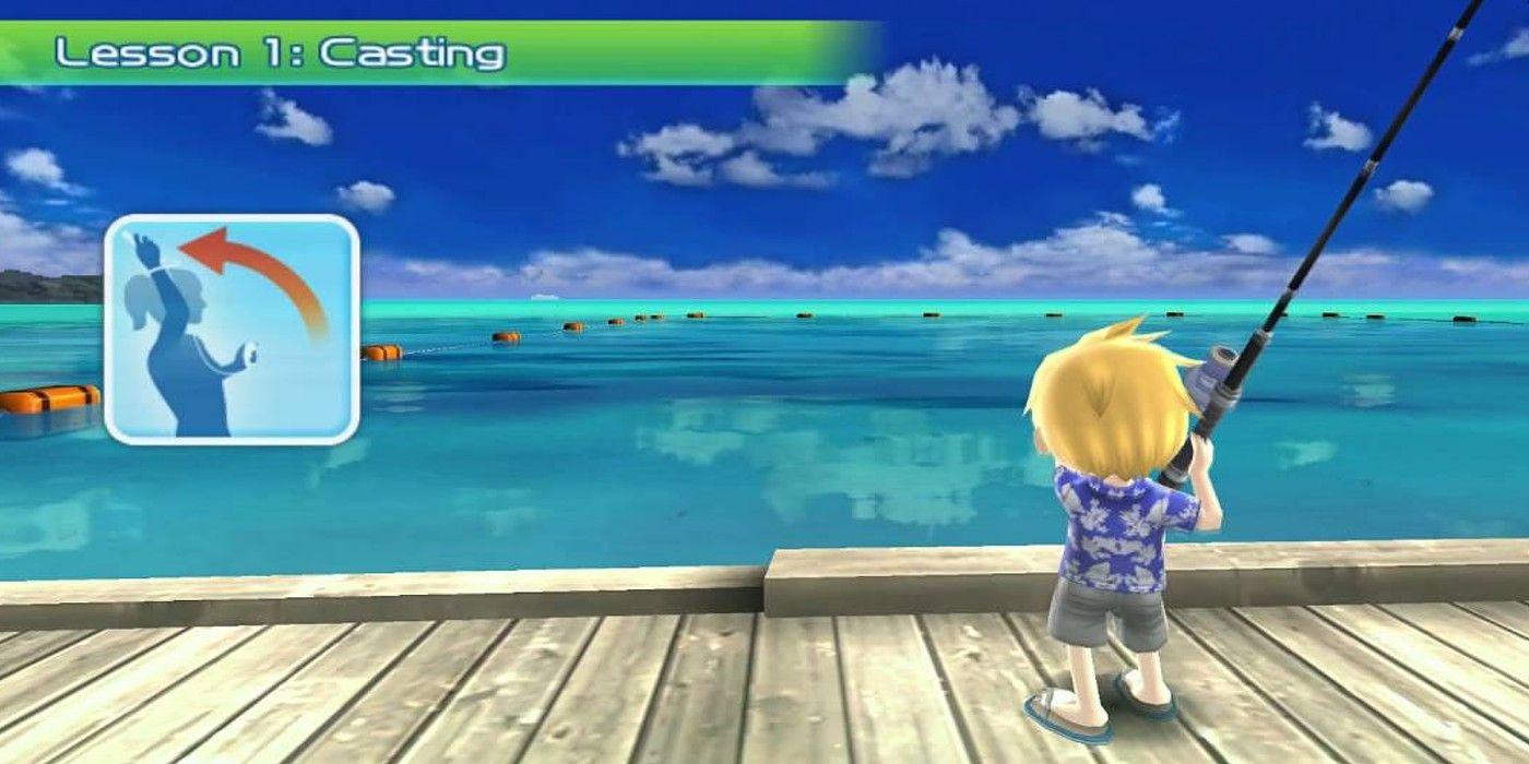 Fishing Resort Wii lesson casting fishing rod