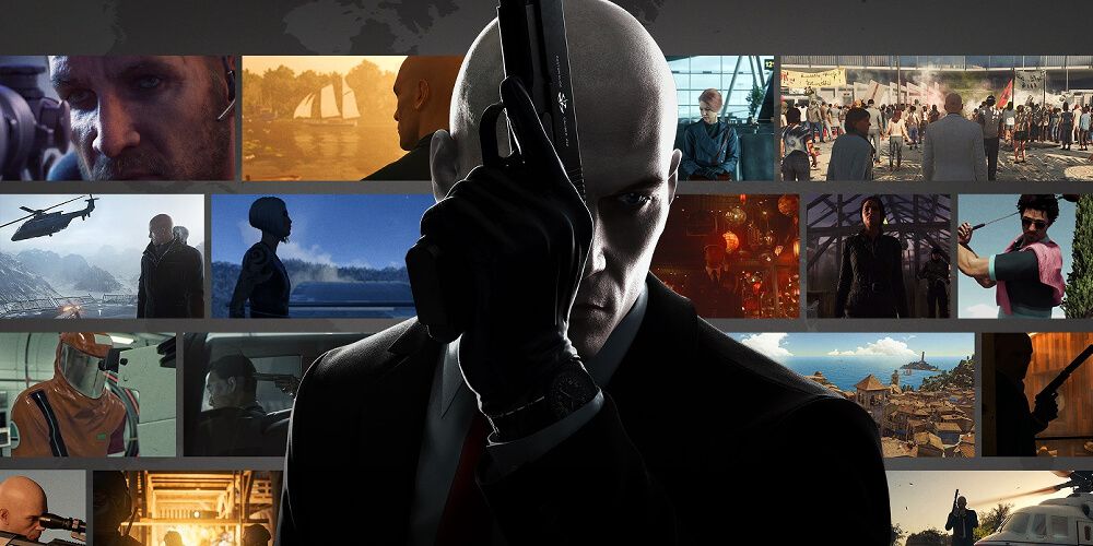 Agent 47 In Front of Mission Screens