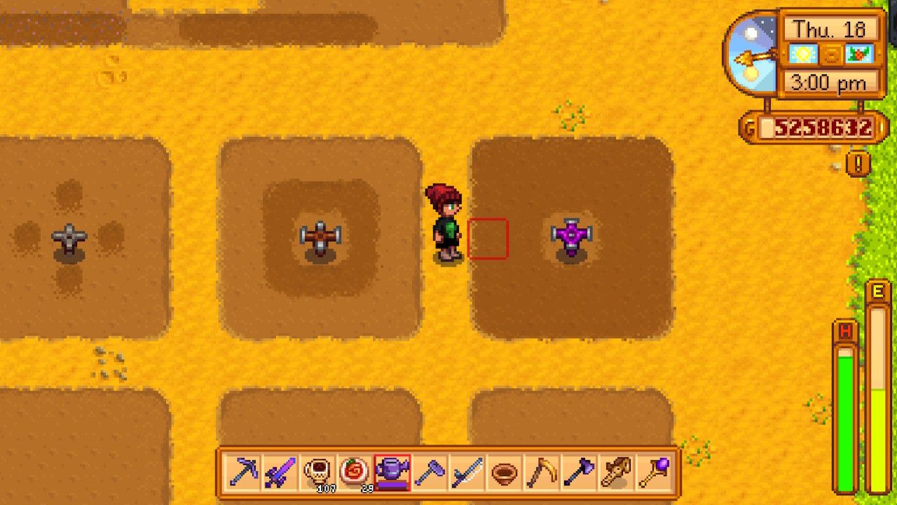 stardew valley's iridium sprinkler and how much it covers