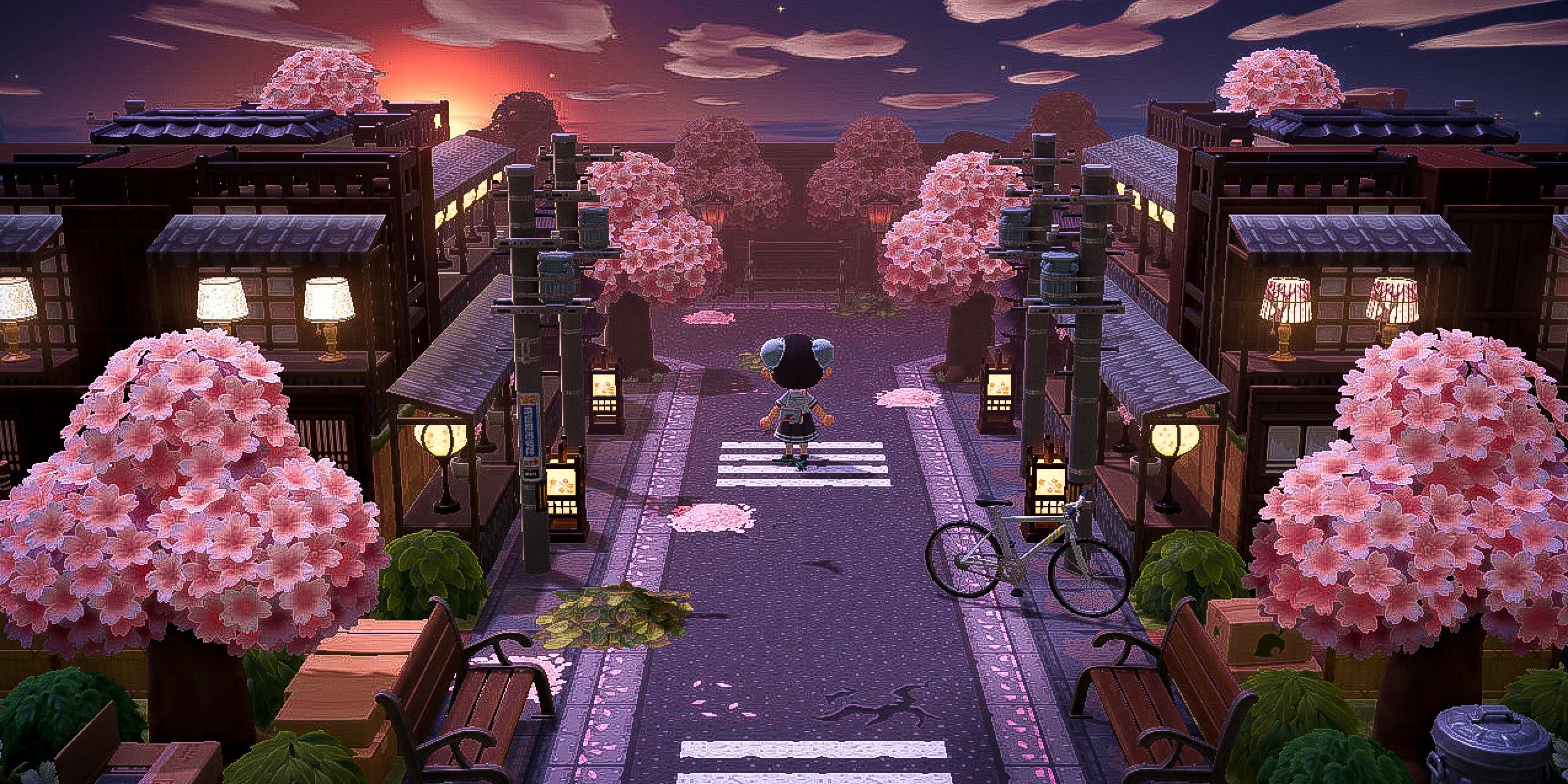 Japanese City themed island in Animal Crossing