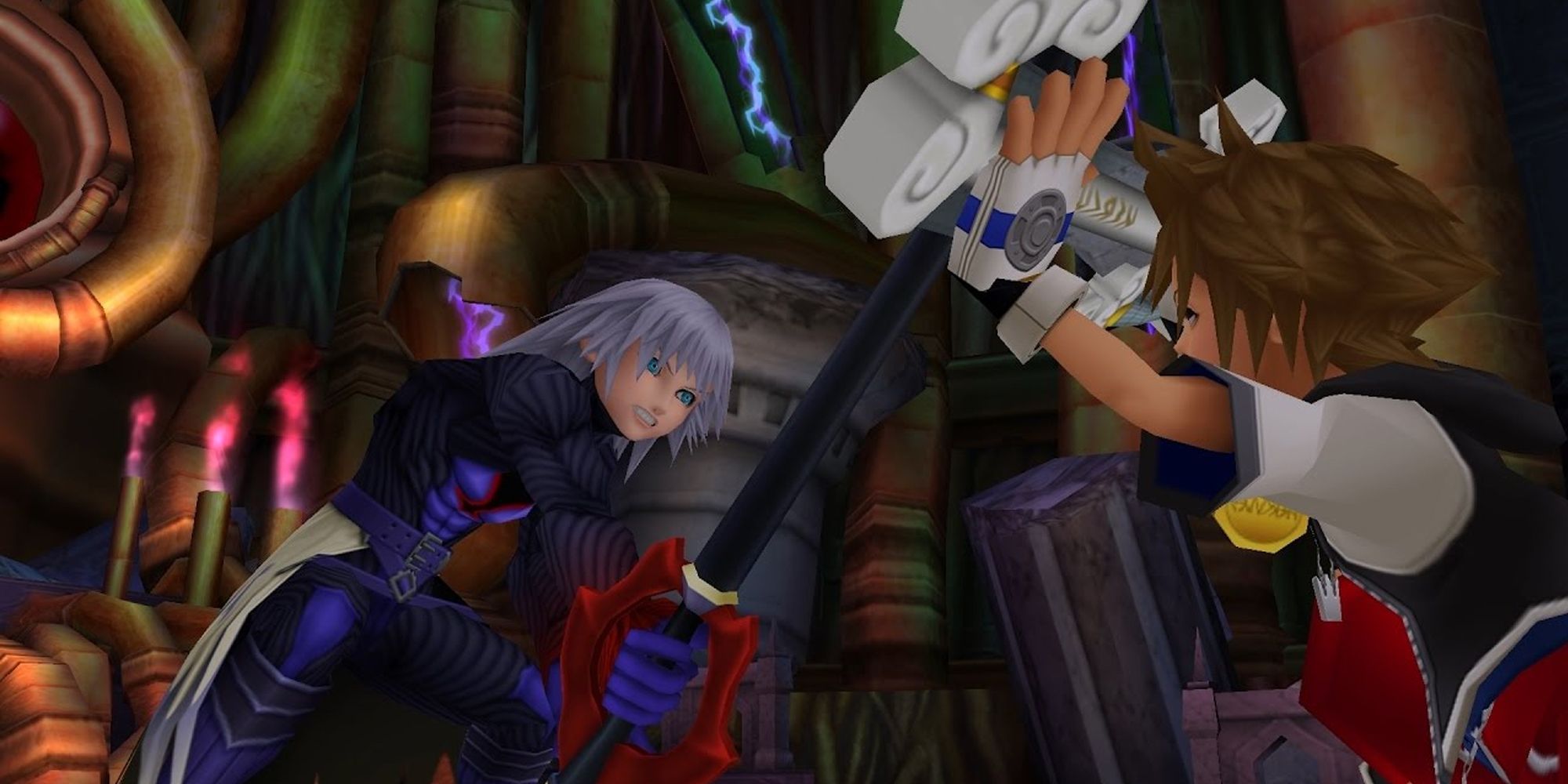 Kingdom Hearts Riku Attacking Sora