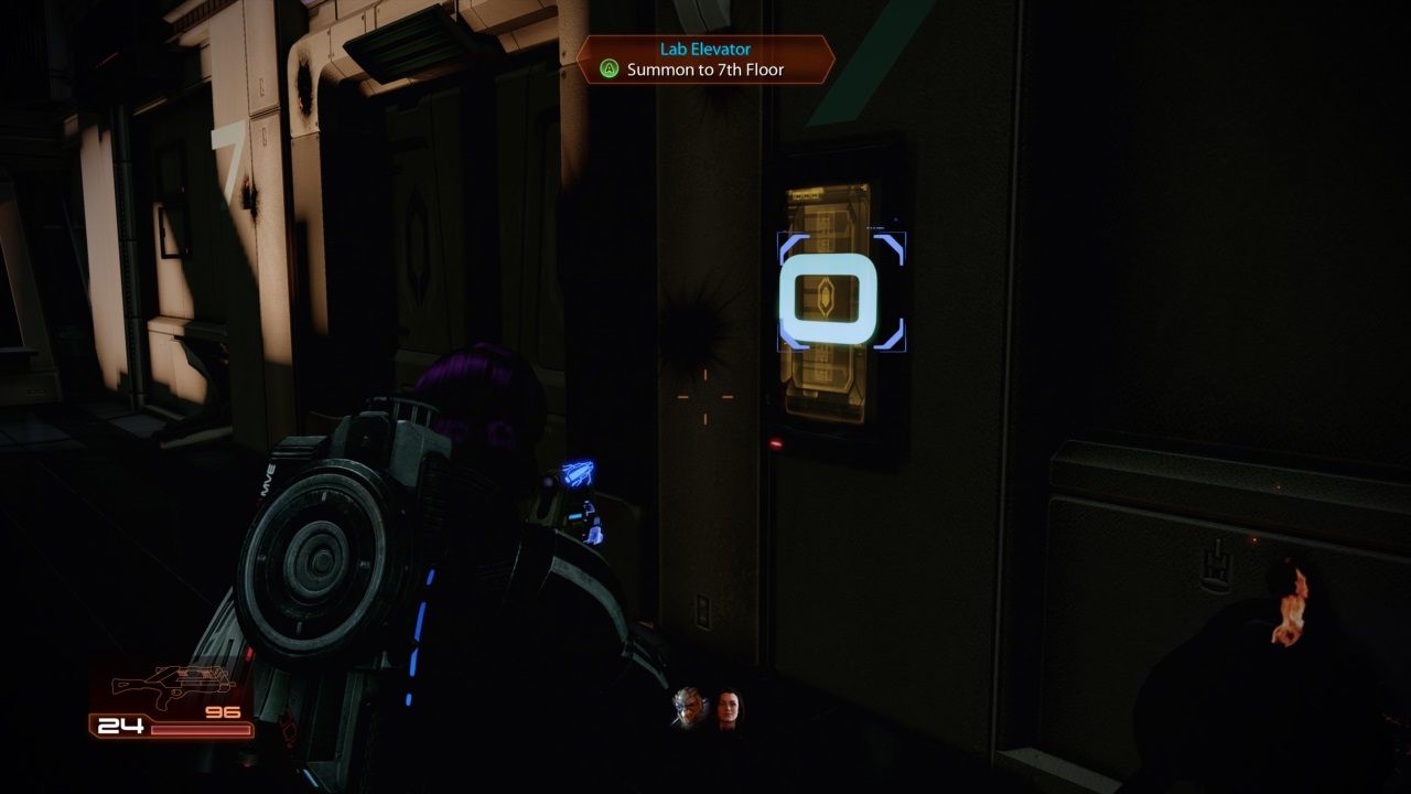 Mass Effect 2 Atlas Station using the elevator