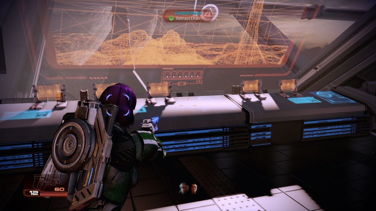 Mass Effect 2 Overlord Mission, control panel to retract the dish