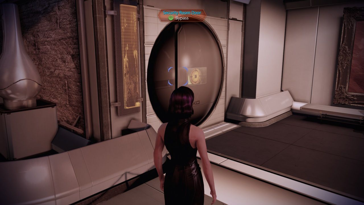 Mass Effect 2, Shepard accessing the Security Room Door