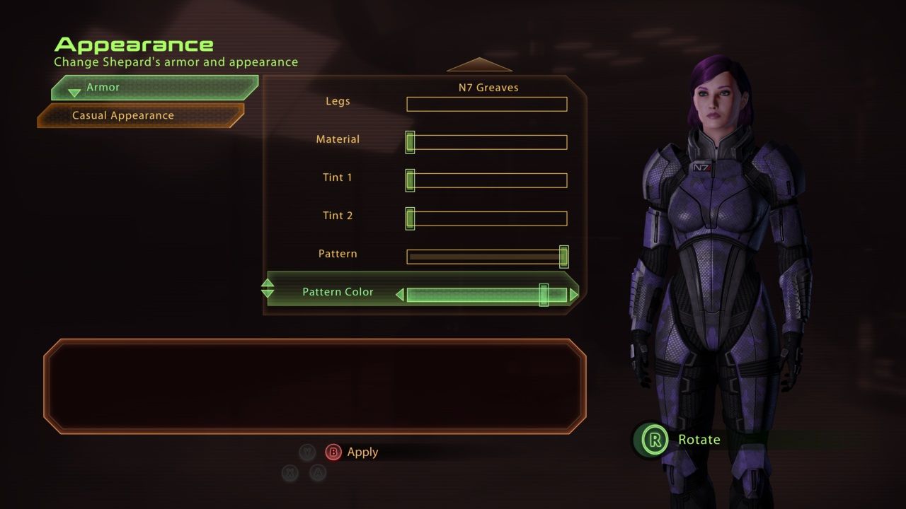 Mass Effect 2 customizing shepard's appearance