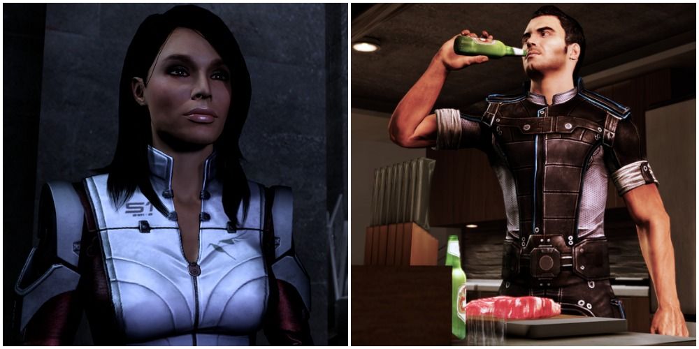 Split image of Ashley and Kaidan from Mass Effect 3.