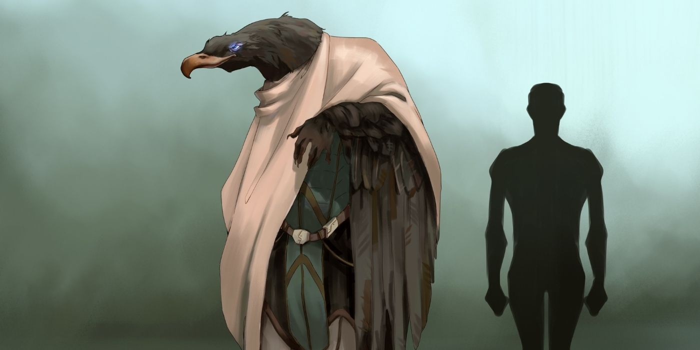 Mass Effect - Fan Concept Art of the Raloi, A Tall Species with Bird Feathers